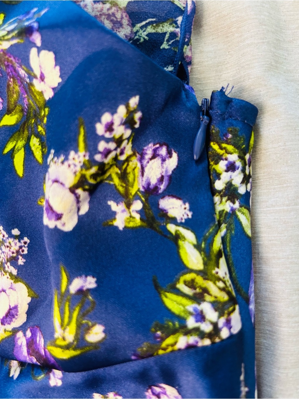 Forever 21 Womens Navy Floral Ruffle Mini Dress Size L NWT - Picture 8 of 8